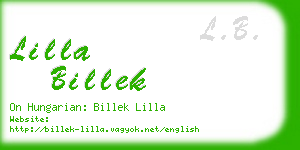 lilla billek business card